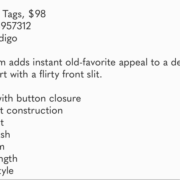 Free People Denim Pencil Skirt Suzanne ob957312 waist 15” hips 18” length 25.5” - Picture 9 of 9